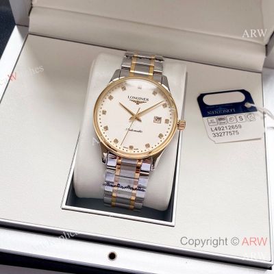 High Quality Replica LONGINES Men's Watch Two-Tone 316L Stainless Steel Strap Different Colors Face Dial Gold Case Watch 40*12mm